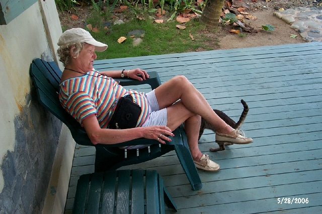 Big Apple--Di and the cat 